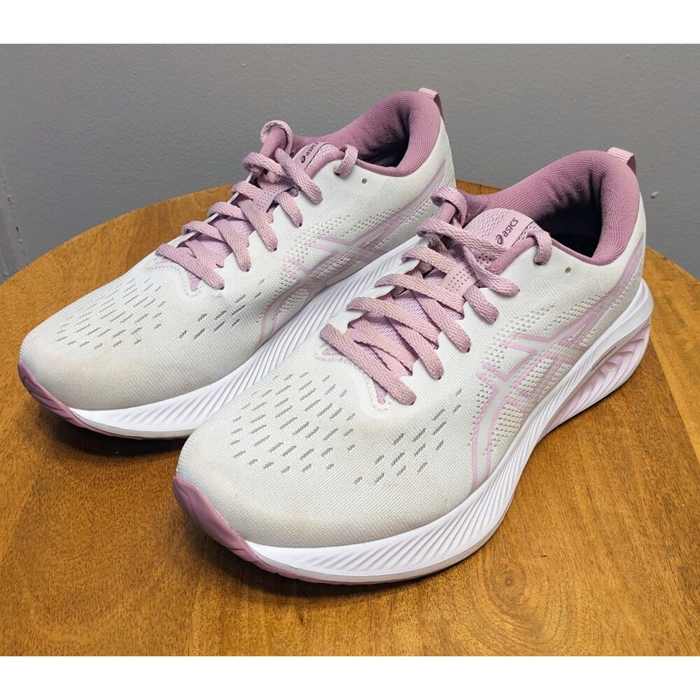 ASICS Women's 8 Gel Excite 10 White/Lilac Cushion Road Running Shoes 1012B418